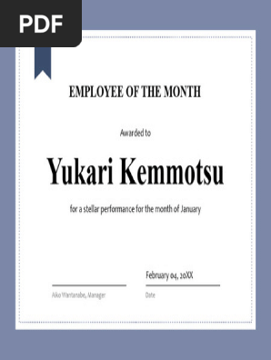 Certificate for Employee of the Month 2