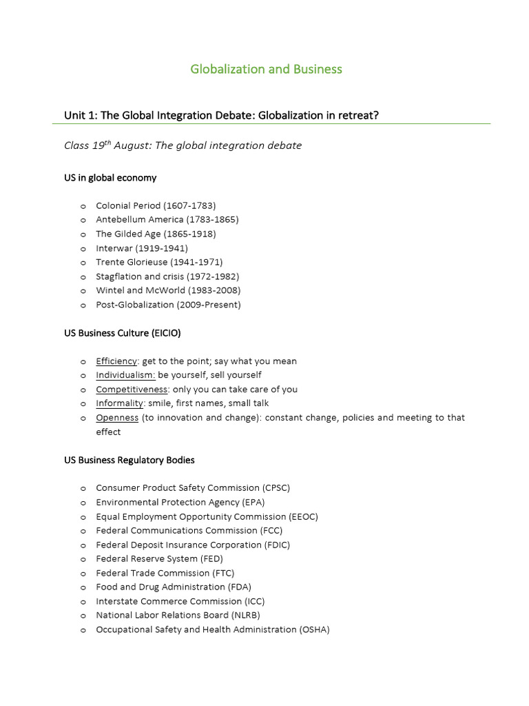Globalization and Business Notes Exam | PDF | Capital Control | Sweatshop