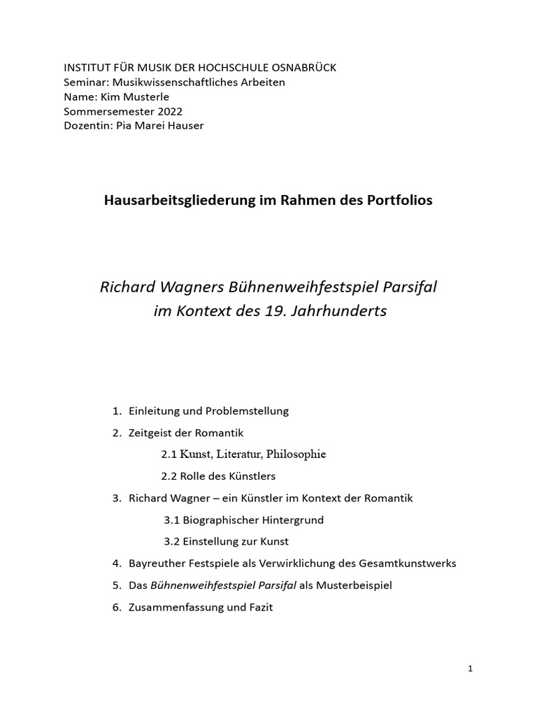 07 - Musterbeispiel Hausarbeitsgliederung | PDF