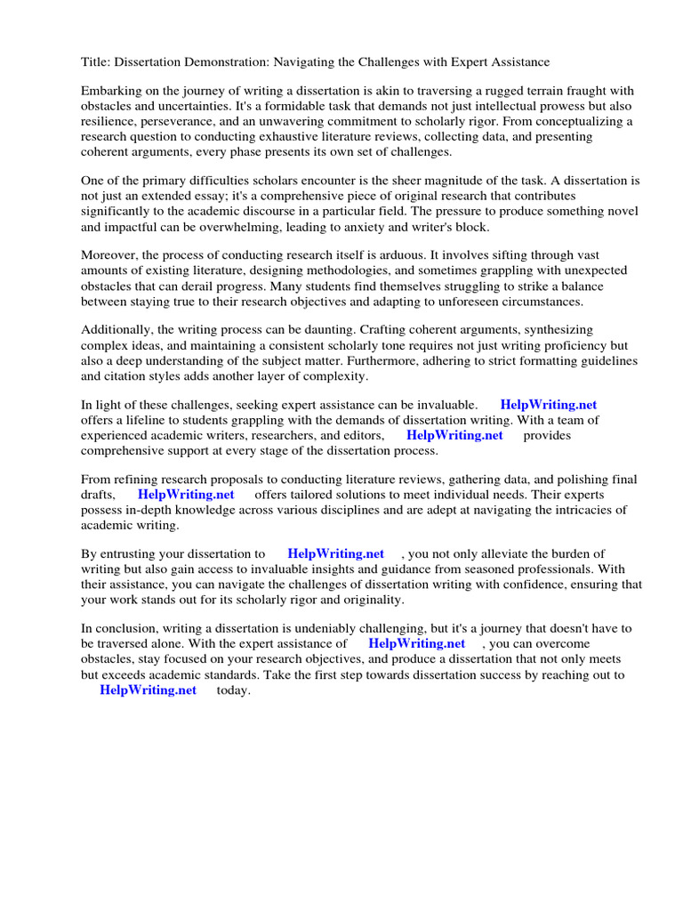 Dissertation Demonstration | PDF | Thesis