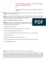 Loi °2014-452 Du 05 Août 2014 Portant Mode de Création, Attributions, Organisation Et Fonctionnement Du District Autonome