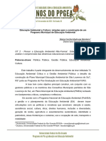 Educação Ambiental e Cultura Relações para A Construção de Um Programa Municipal de Educação Ambiental