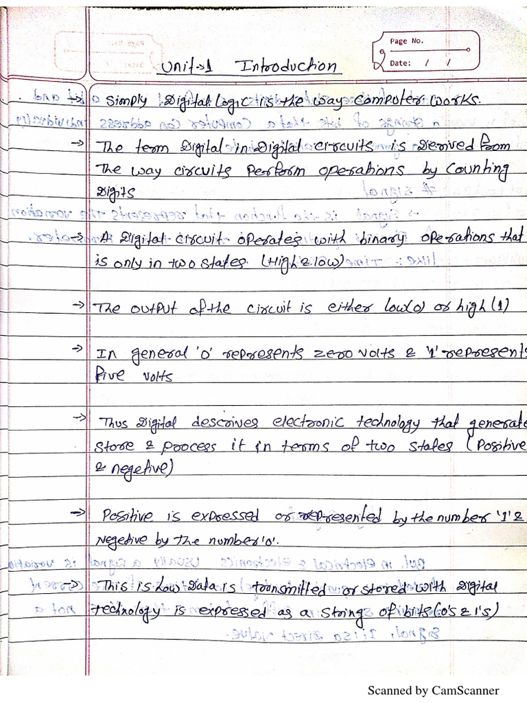 Digital Logic Notes PDF