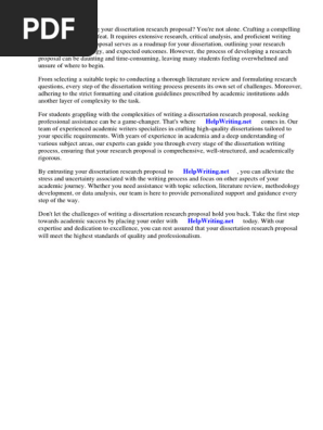 Free Sample Dissertation Research Proposal