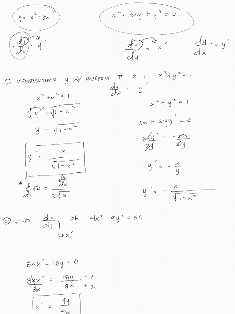 Lesson 7 Implicit Differentiation | PDF