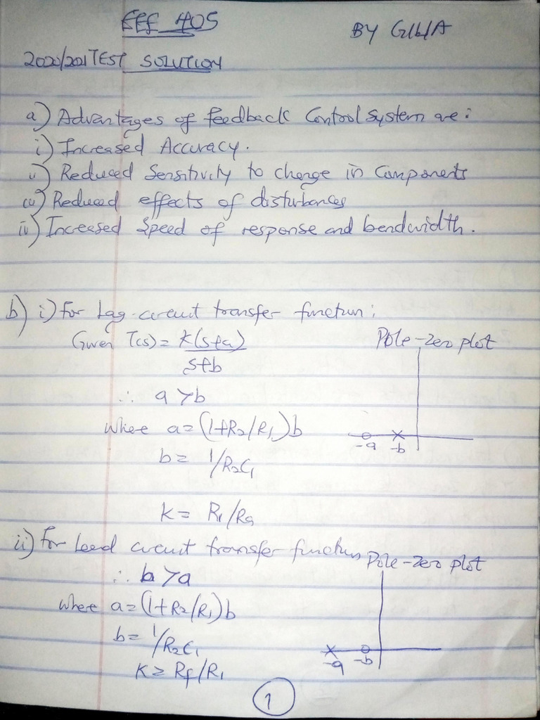 Eee 405 Test Solution | PDF