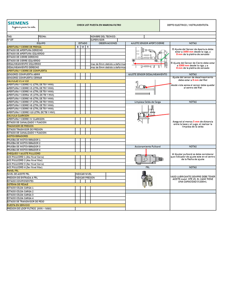 Inspección de Filtros y Sensores | PDF