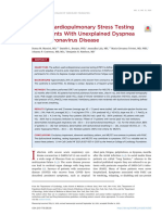 Use of Cardiopulmonary Stress Testing For Patientes With Unexplained Duspnea postCOVID
