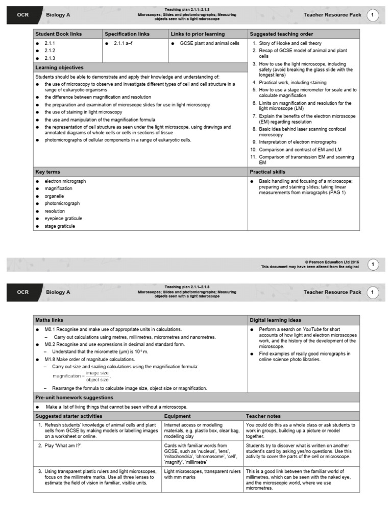 Ocr b1 TP 2 1 1-3 Micro | Download Free PDF | Microscope | Microscopy