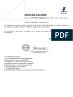 Constancia de Vacante 2024 - Sede Tacna - Secundaria