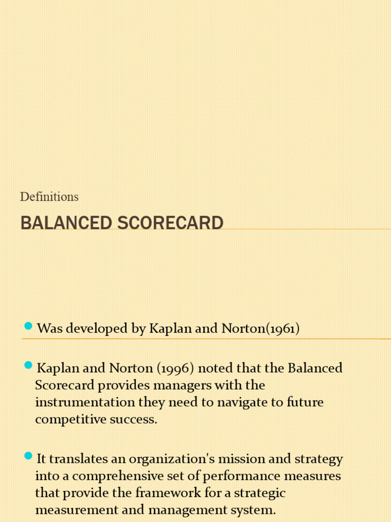 Balanced Scorecard | PDF | Strategic Management | Customer Satisfaction