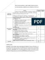 Critérios de Avaliação de Seminário (Apresentação e Produção Textual)