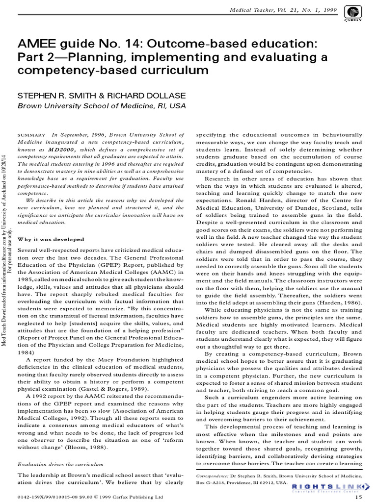 14. AMEE Guide education Part 2ÐPlanning