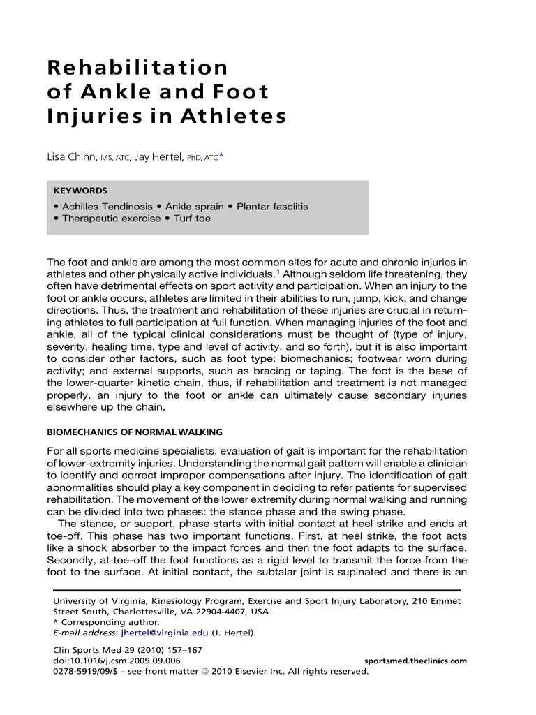 Ankle and Foot Injury Rehab for Athletes | PDF | Foot | Ankle