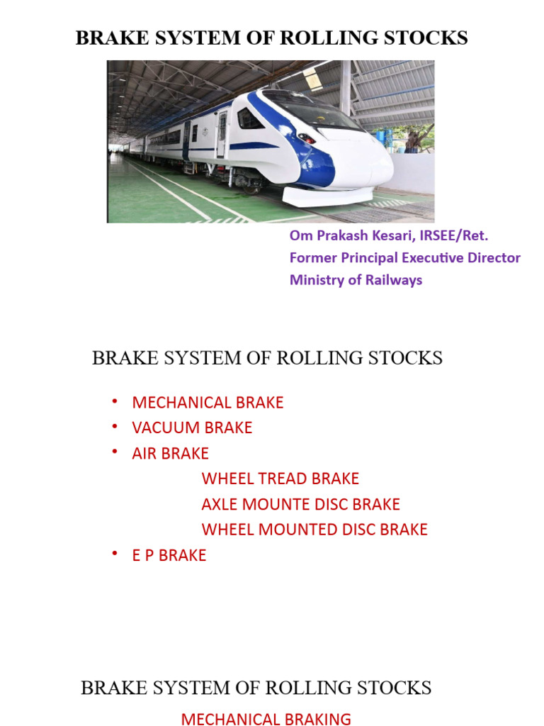 Brake Systems in Rolling Stock | PDF | Brake | Rolling Stock
