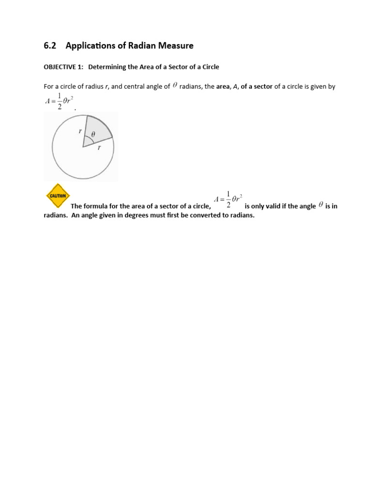 Radian Measure in Circle Geometry | PDF