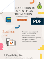 LESSON 22 Intro. To Business Plan Preparation Baguis