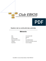 ClubEBIOS Continuite Memento 2008 11 18