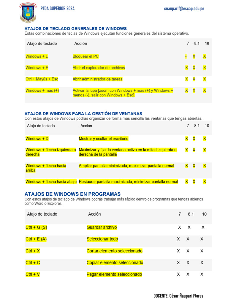 Atajos de Teclado-Win R | PDF | Microsoft Windows | Ventana (informática)