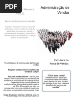 Aula 11 - Recursos Humanos em Vendas - Administração de Vendas