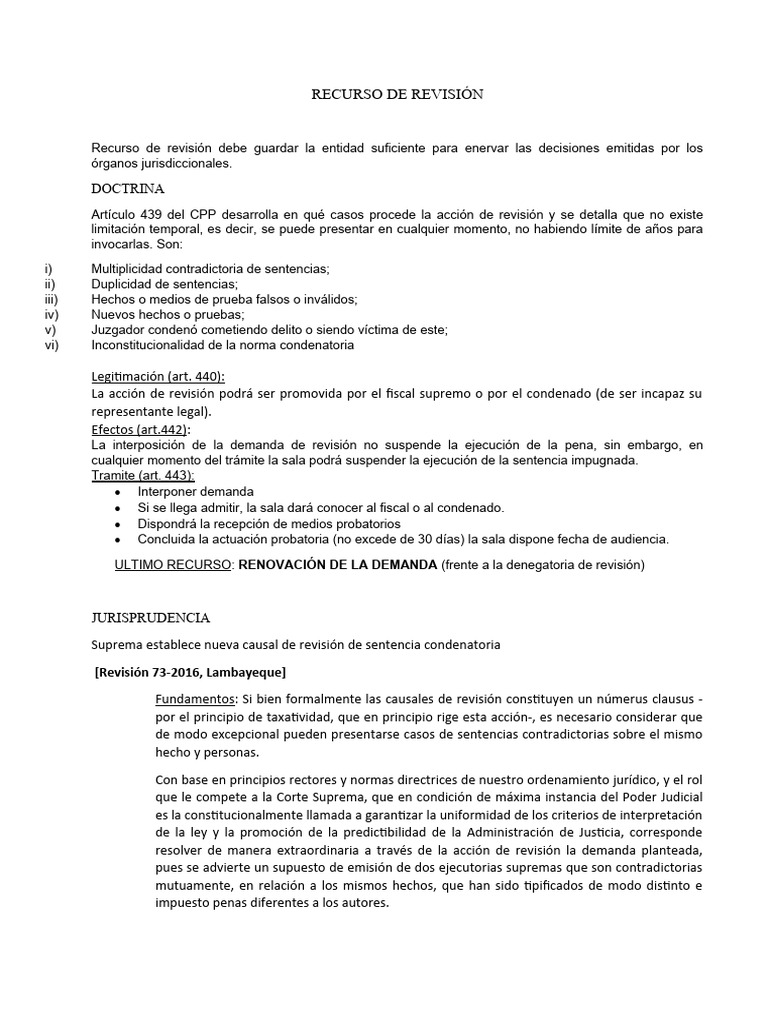 Recurso de Revisión | Descargar gratis PDF | Sentencia (ley) | Caso de ley