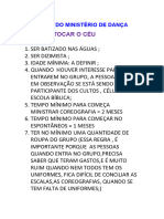 Regras Do Ministério de Dança