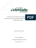 LA GAMIFICACIÓN COMO ESTRATEGIA PARA MEJORAR LOS PROCESOS DE APRENDIZAJE EN EL PROGRAMADE DERECHO COMERCIAL DE LA UNIVERSIDAD EXTERNADO DE COLOMBIA p2