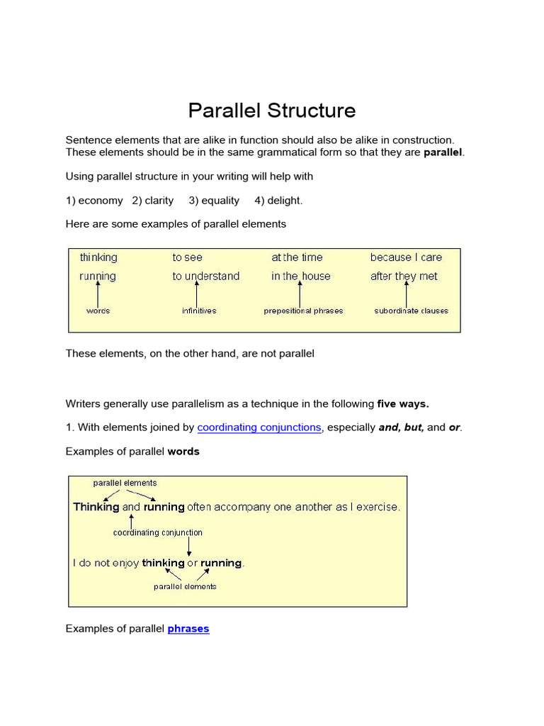 Mastering Parallel Structure in Writing | PDF | Linguistics | Language ...