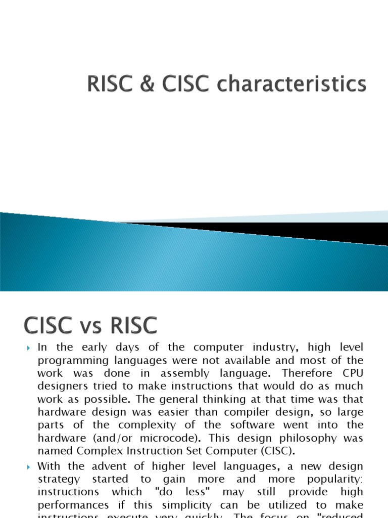 15208_lect 31 RISC & CISC Characteristics & Examples | Instruction Set ...