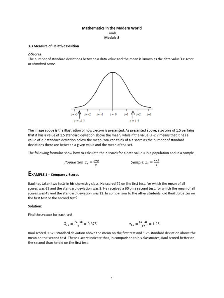 Understanding Measures of Relative Position | PDF | Standard Score ...