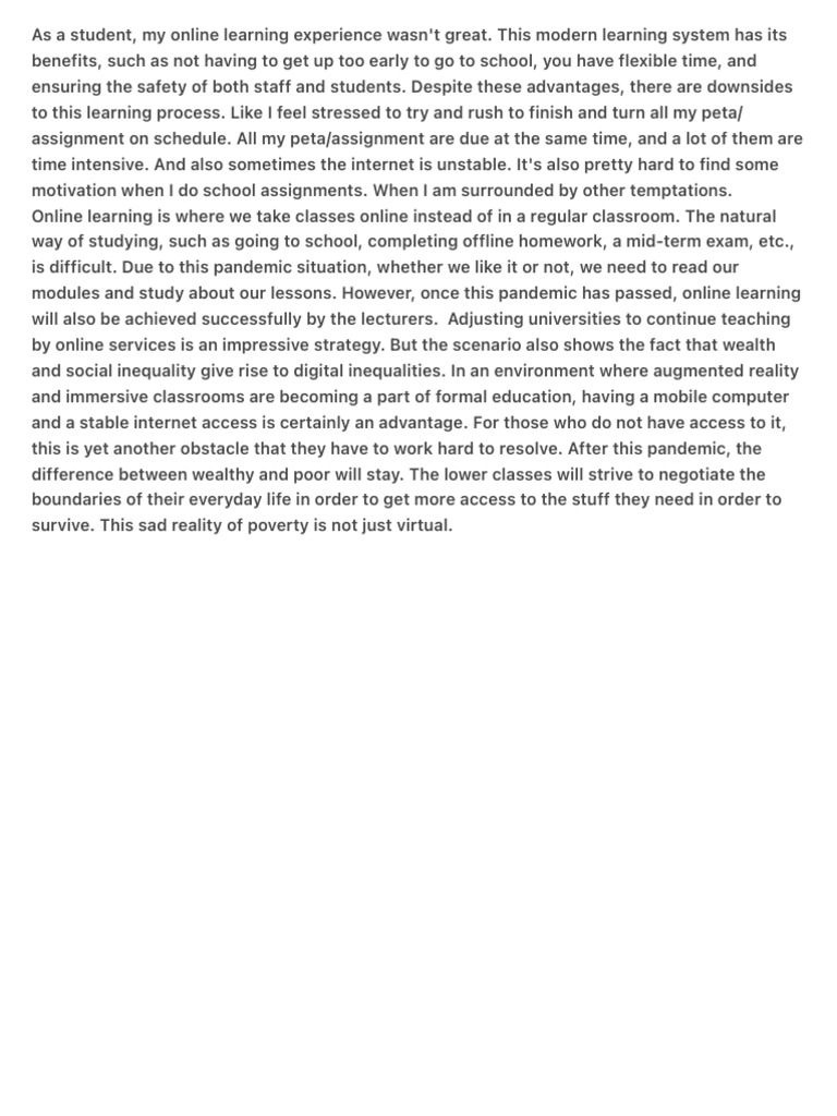 As A Student, My Online Learning Experience Wasn't Great. This Modern | PDF