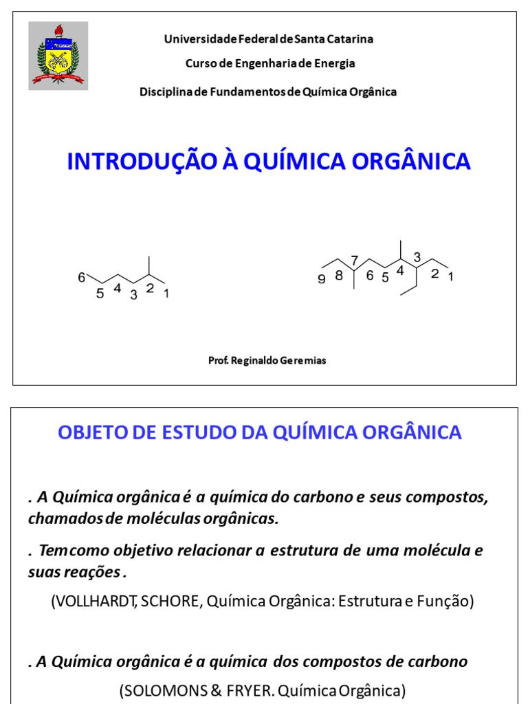 Oficial - Aula Introdução À Quimica Orgânica - 2023-2 | PDF ...