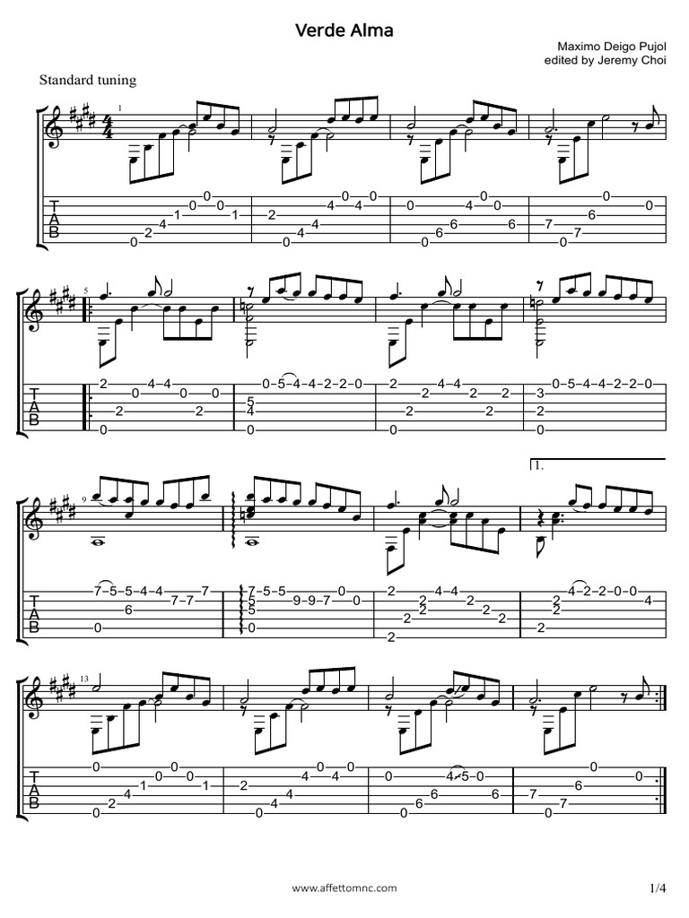 Verde Alma Guitar Tabs and Chords | PDF | Character Encoding | Encodings