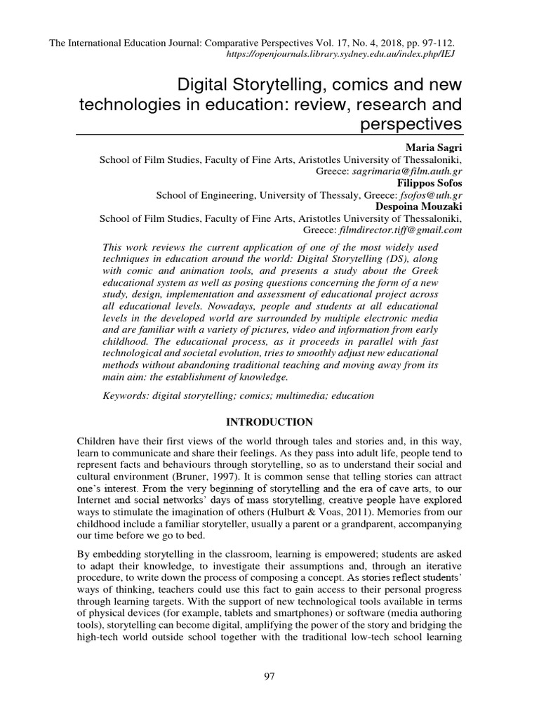 Digital Storytelling in Education Review | PDF | Educational Technology ...