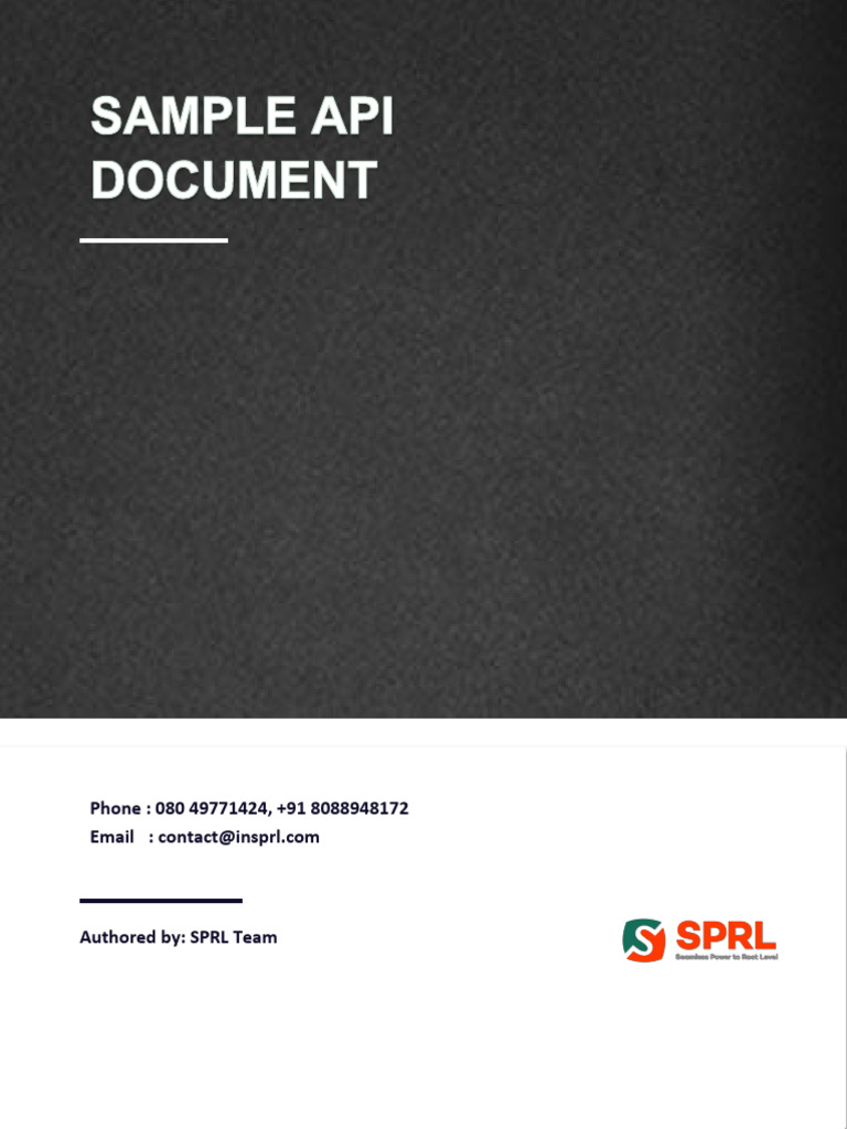 SPRL Sample API Document | PDF | Internet | Software Development