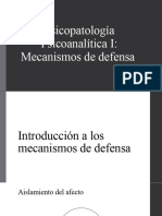 Los Mecanismos de Defensa en Presentación de Clase