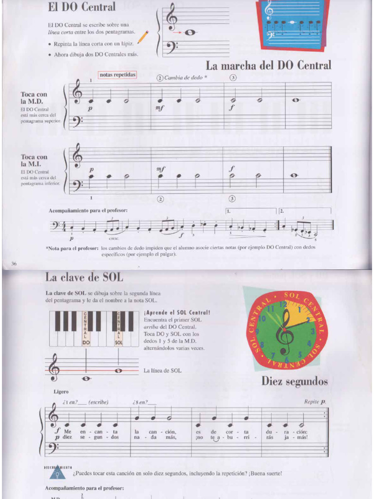 Método de Piano para Niños | PDF | Clef | Harmony