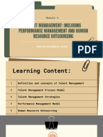 Module 3 TALENT MANAGEMENT INCLUDING PERFORMANCE MANAGEMENT AND HUMAN RESOURCE OUTSOURCING