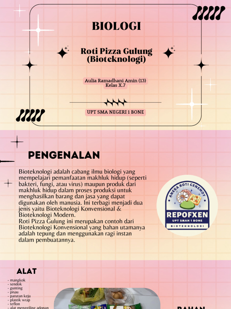 Roti Pizza Gulung: Bioteknologi Konvensional | PDF