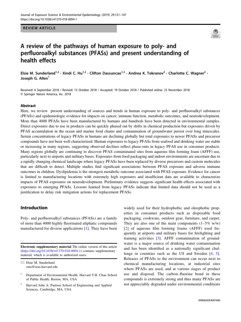 A Review of The Pathways of Human Exposure To Poly - and Perfluoroalkyl ...