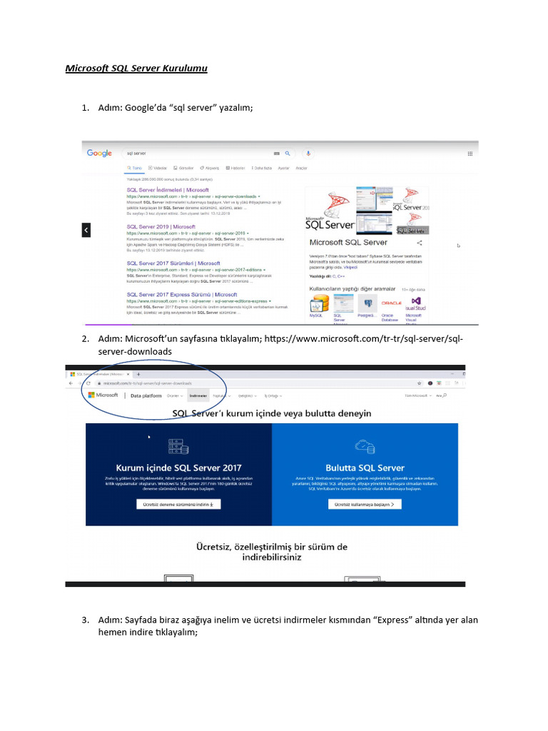 Microsoft SQL Server Kurulumu | PDF