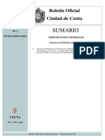Sumario: Boletín Oficial Ciudad de Ceuta