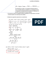 Ejercicios Álgebra Cuestionario