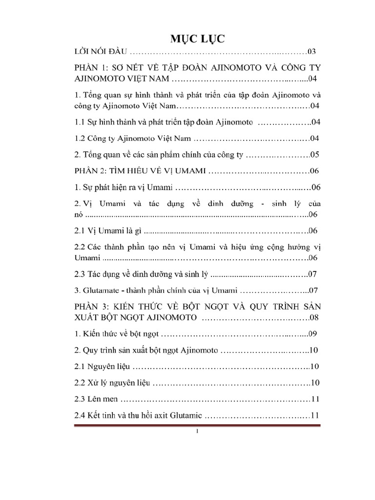 Báo Cáo Mẫu Tham Quan Nhà Máy Ajnomoto | PDF