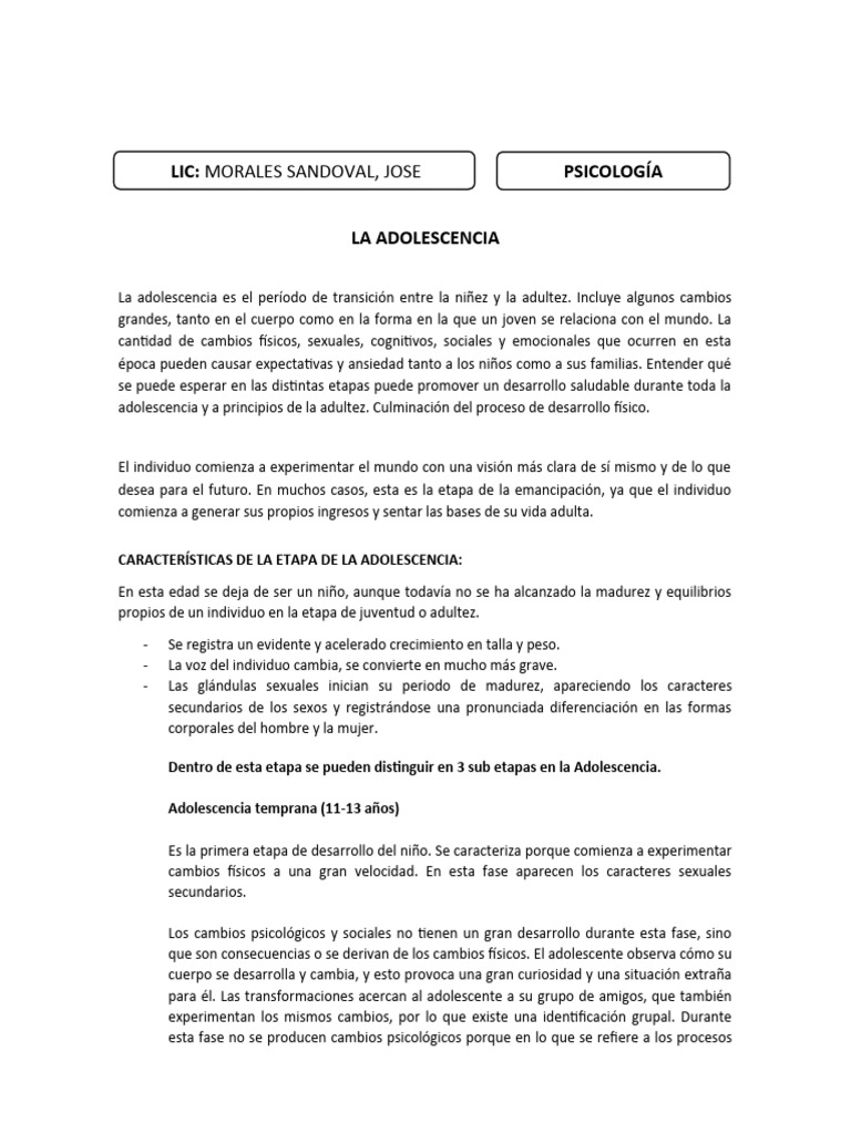 Cambios y Desafíos en la Adolescencia | PDF | Adolescencia | Adultos