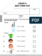 4 Midterm - Reading & Writing Test