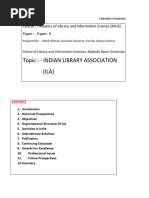 Indian Library Association For Mlis Student