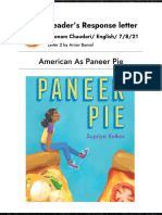 Reader's Response Letter - American As Paneer Pie