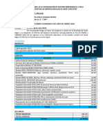 Balance Enero - Infrome Ingresos y Egresos