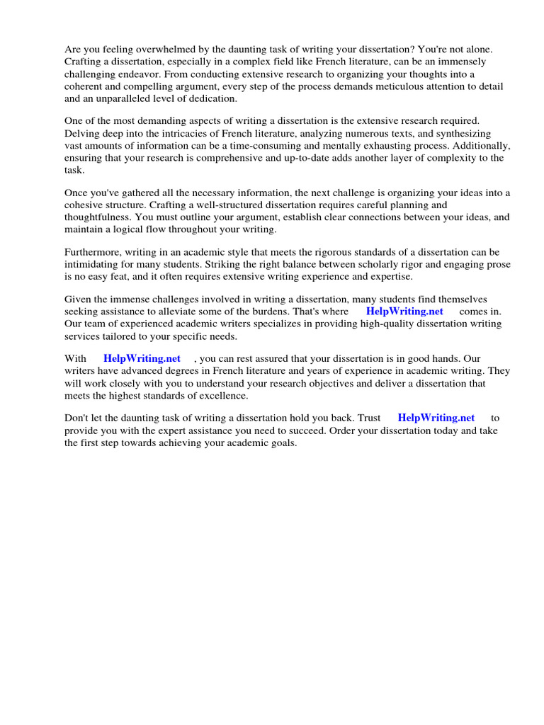 Exemple Dissertation Francais Roman PDF Scribd Cognition